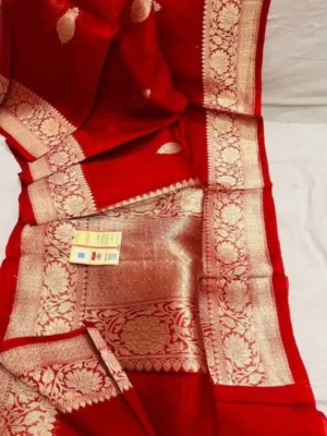 Pure Organza Silk Saree Red